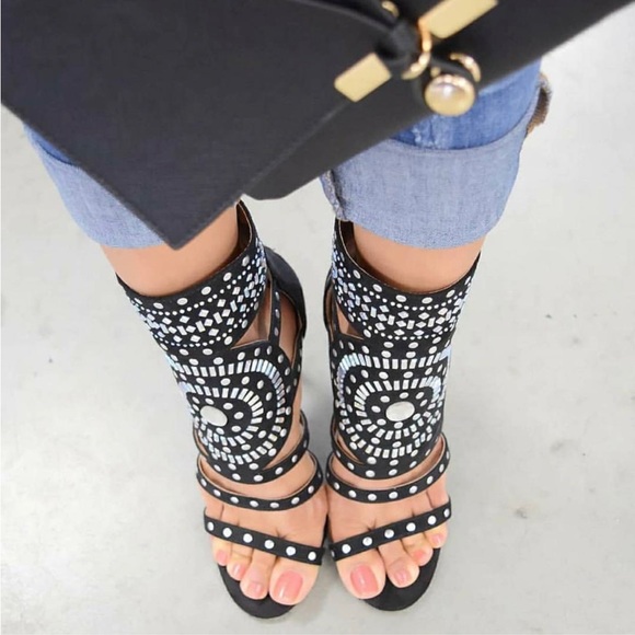 Studded Ankle Sandals - Picture 1 of 4